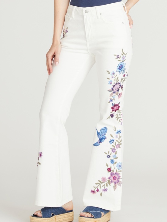 DRIFTWOOD Denim - DRIFTWOOD White Jeans with Pink and Blue Accent
